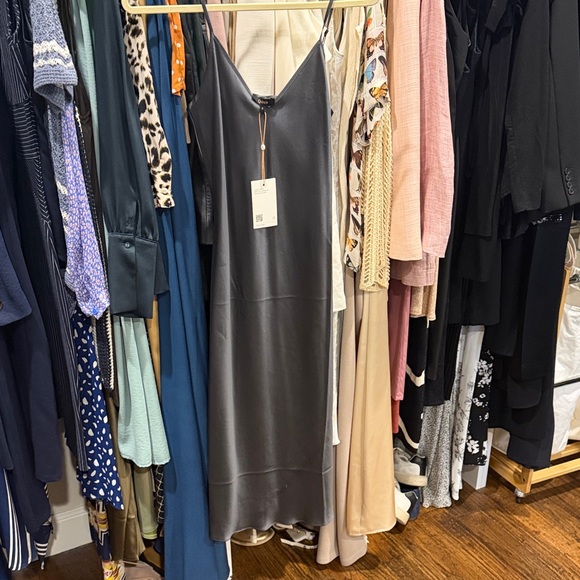 Quince Dresses & Skirts - Quince Silk Grey Slip Dress